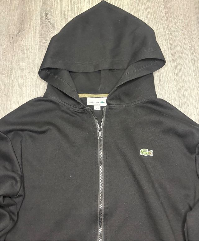 Sudadera Lacoste Negra con Cremallera