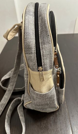 Mochila Mujer Beige y Gris