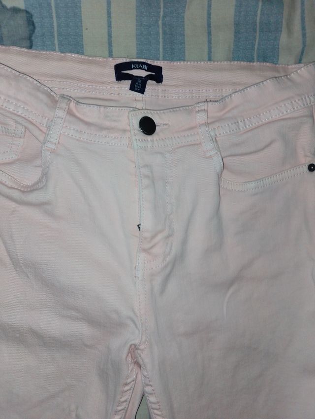 Pantalón vaquero rosa Kiabi Talla S de mujer