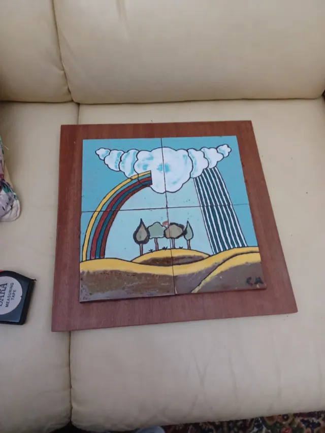 Cuadro de esmaltes sobre madera