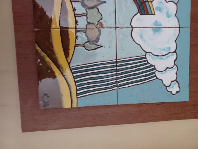 Cuadro de esmaltes sobre madera