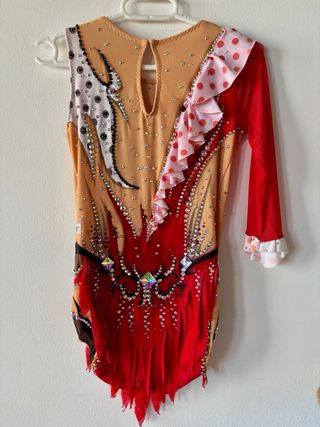 Maillot Gimnasia Rítmica Rojo y Rosa