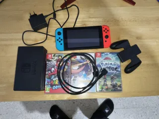 Nintendo Switch con juegos y accesorios