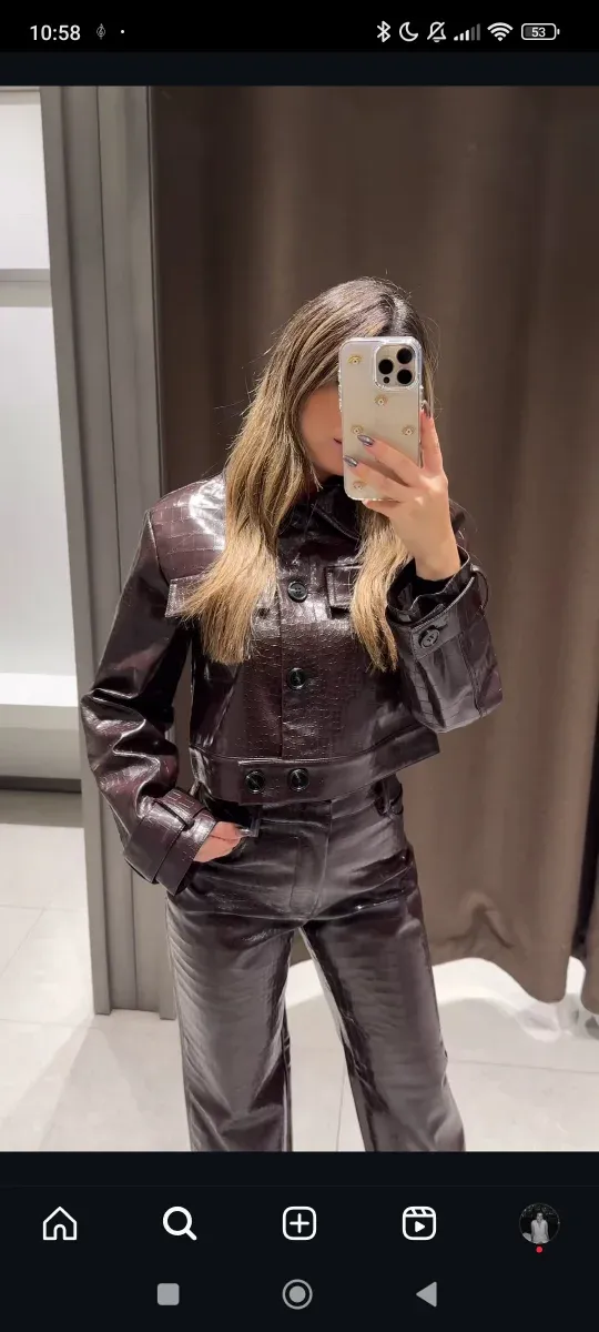 Chaqueta efecto piel animal print Zara