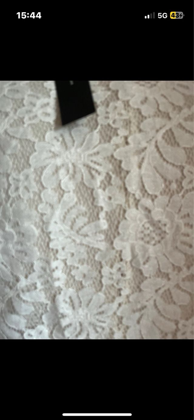 Bolero Allegra K Blanco Encaje Manga Corta