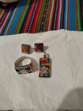 Conjunto Tous Plata Oso Multicolor