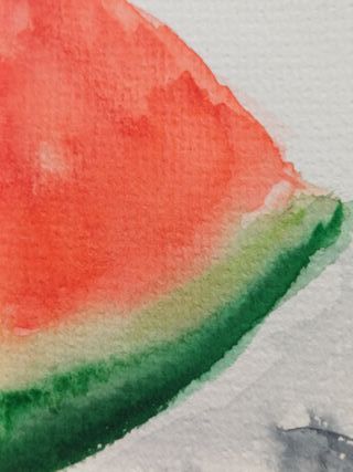 Sandía Acuarela Original Arte 21x15cm