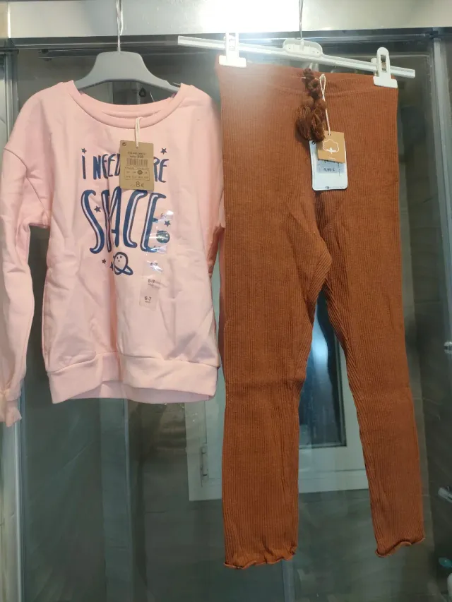 Conjunto niña rosa y marrón T6