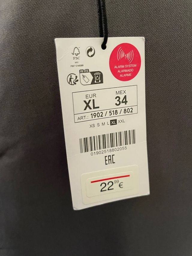 Pantalón Lefties Gris Talla XL