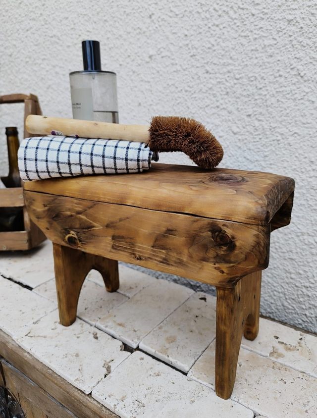 Banco taburete madera rústica