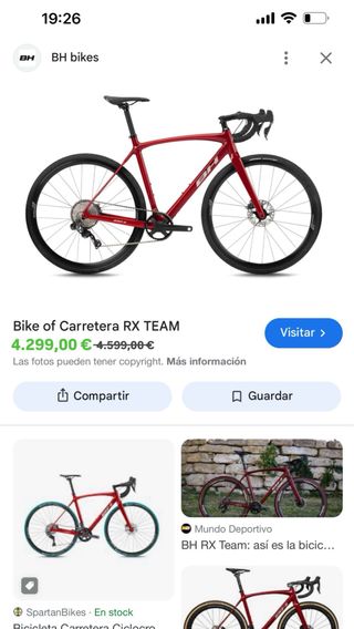 BH RX Team- bici de Carbono con Ruedas Carbono
