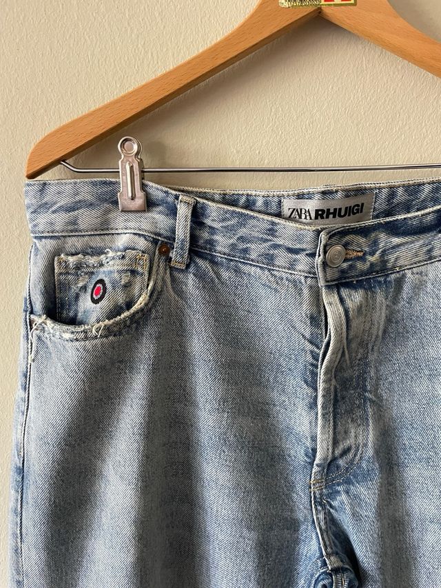 Pantalón vaquero Zara x RHUIGI Roto
