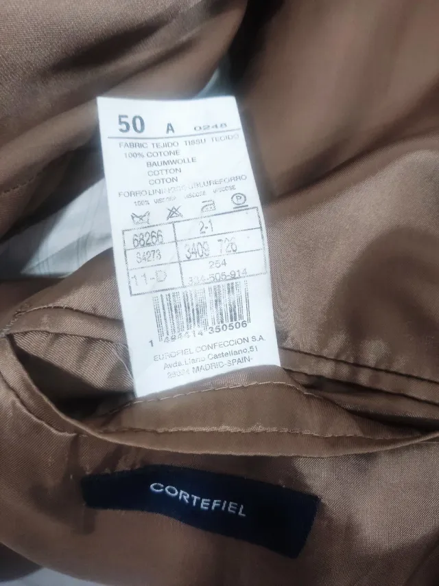 Chaqueta de pana Cortefiel Talla 50 Beige
