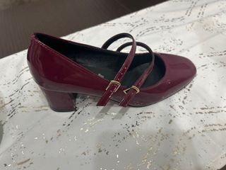 Zapatos Mary Jane rojos tacón 37