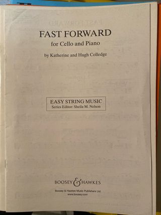 Partitura Fast Forward Cello y Piano