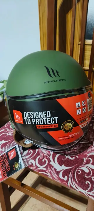 Casco MT Street S OF501 Verde Mate