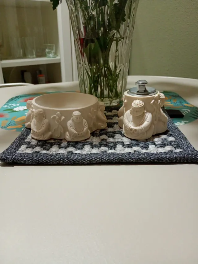 Set de 2 figuras decorativas buda