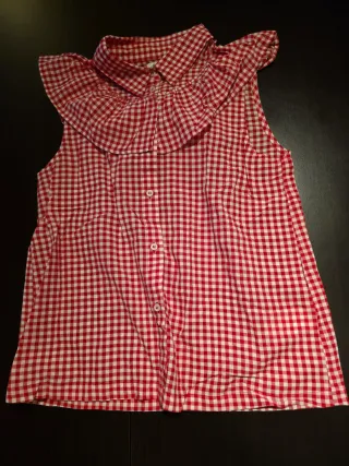 Camisa cuadros roja y blanca Talla M