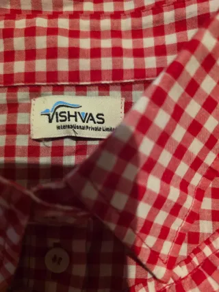 Camisa cuadros roja y blanca Talla M