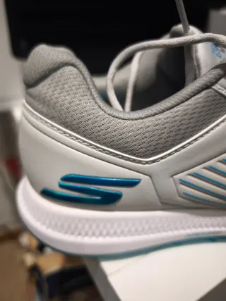 Zapatillas Skechers Mujer Blancas y Azules