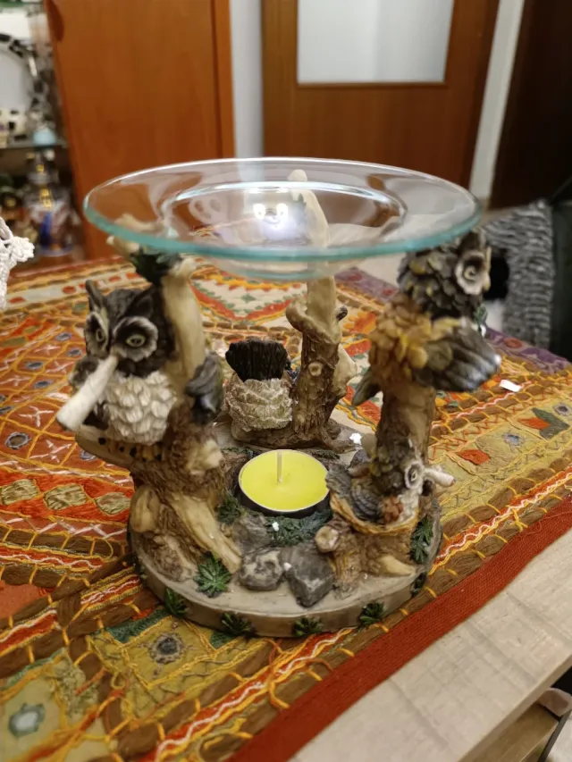 Quemador de incienso búhos de la suerte