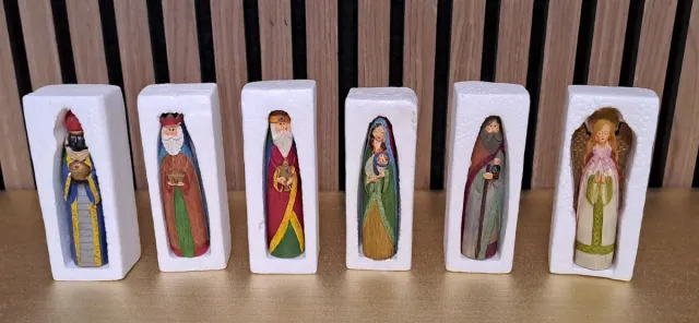 6 Figuras Belén con Reyes Magos y Ángel