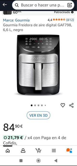 Freidora de aire Gourmia casi nueva