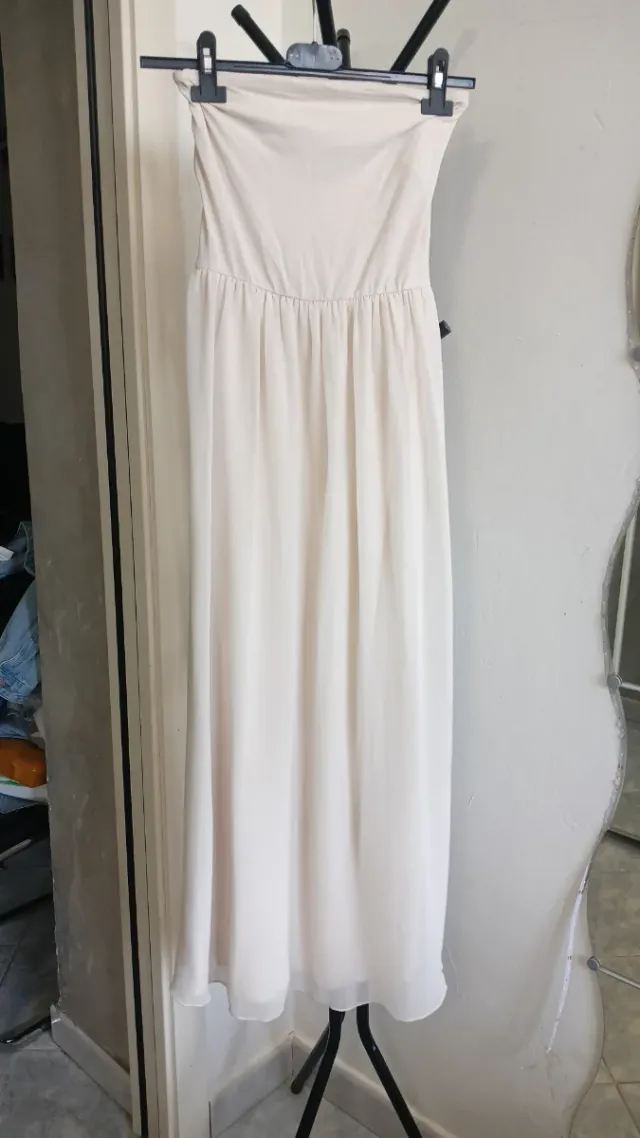 Vestito lungo donna beige