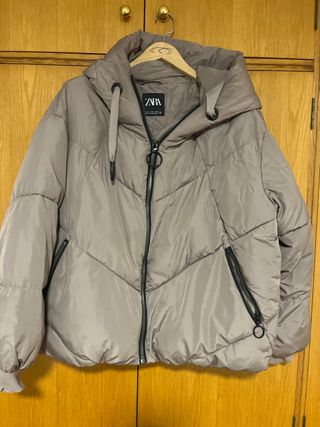 Cazadora plumífero Zara rosa