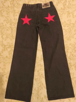 Pantalón vaquero One Dilemma estrellas rosas