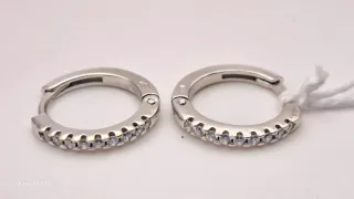 Pendientes Oro Blanco 18K con Circonitas