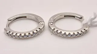 Pendientes Oro Blanco 18K con Circonitas