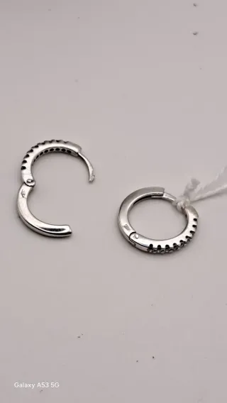 Pendientes Oro Blanco 18K con Circonitas