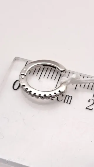 Pendientes Oro Blanco 18K con Circonitas