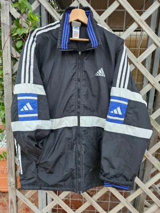 Giacca Vintage Adidas Nera e Blu