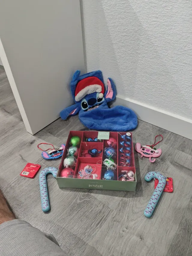 Adornos Navidad Stich y Ángel