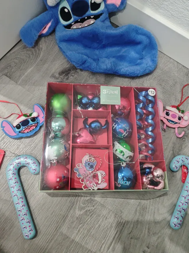 Adornos Navidad Stich y Ángel