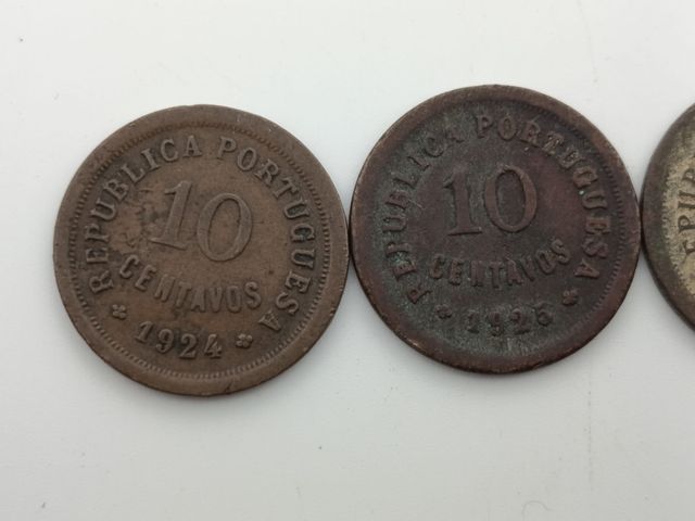 4 Monedas 10 Centavos Portugal 1924-1940