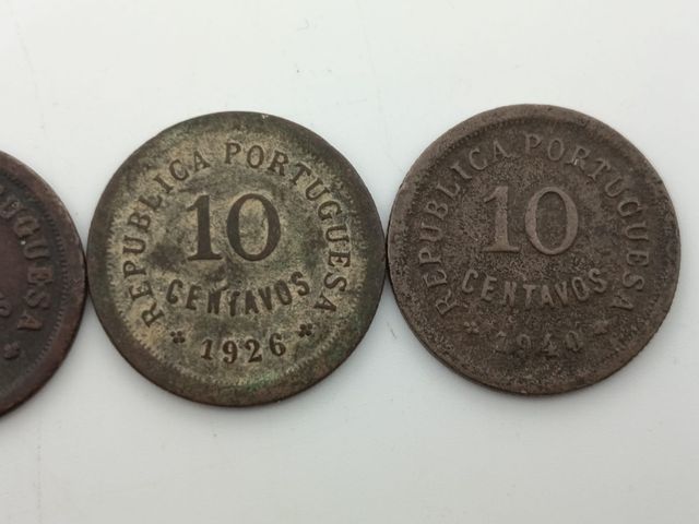 4 Monedas 10 Centavos Portugal 1924-1940