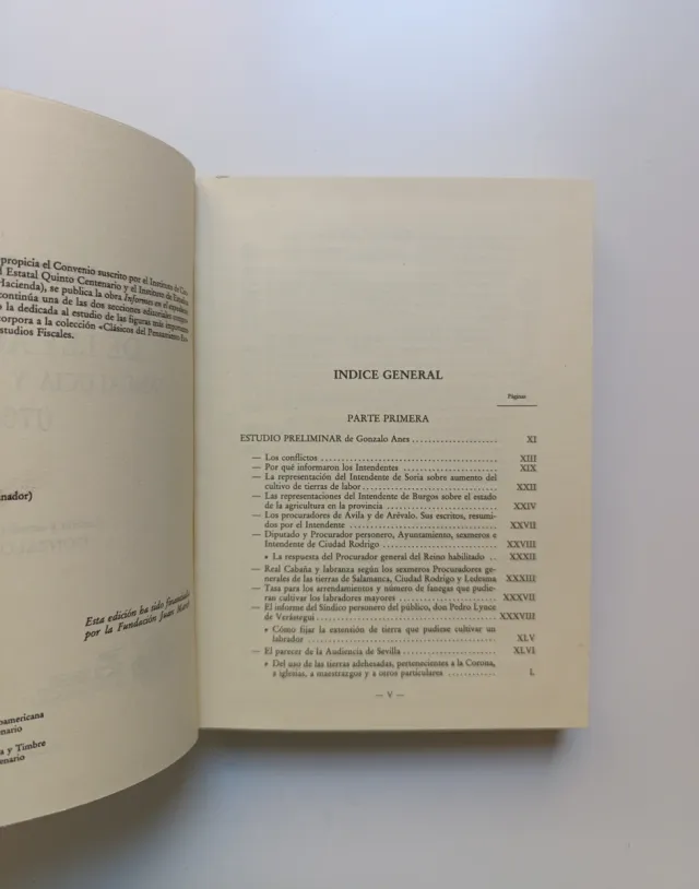 Informes en el expediente de Ley Agraria (1768).