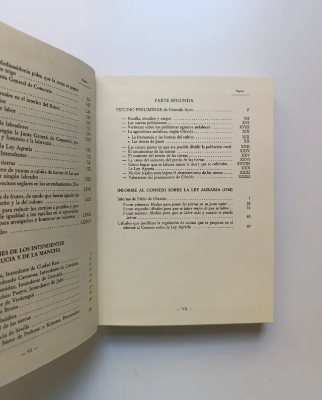 Informes en el expediente de Ley Agraria (1768).