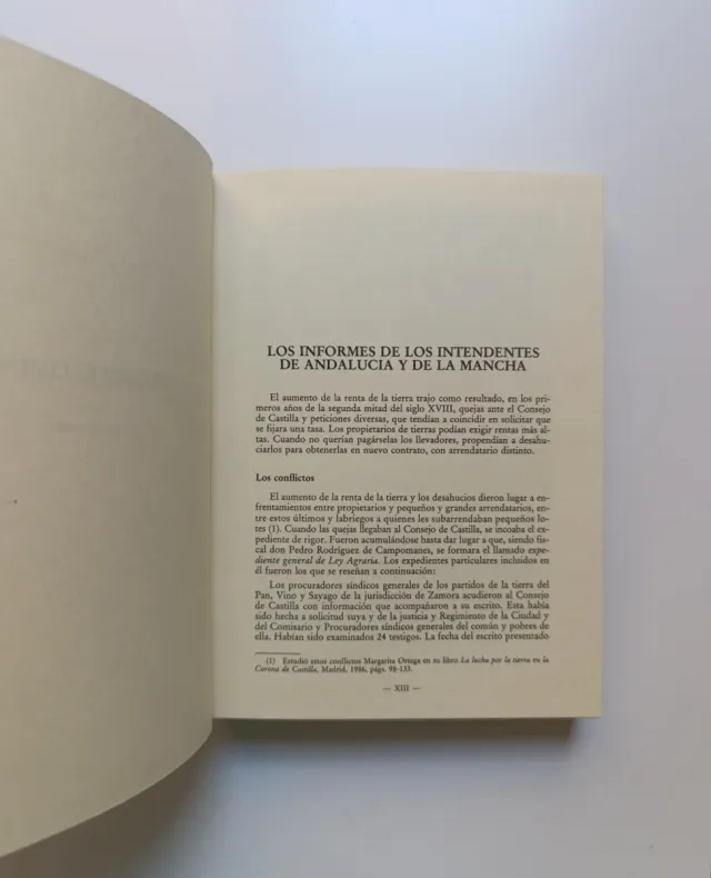 Informes en el expediente de Ley Agraria (1768).