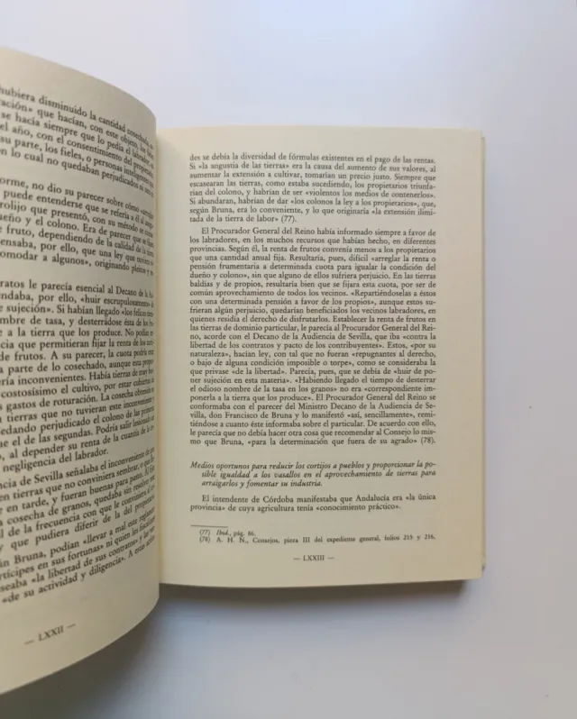 Informes en el expediente de Ley Agraria (1768).