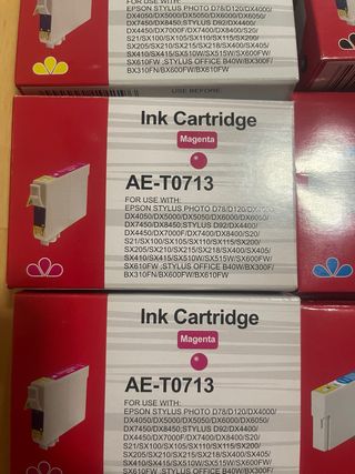 Cartuchos Tinta Epson rosa,amarillo,azul