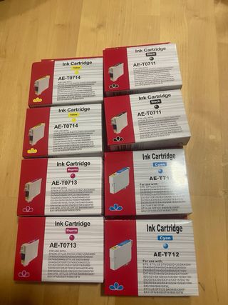 Cartuchos Tinta Epson rosa,amarillo,azul