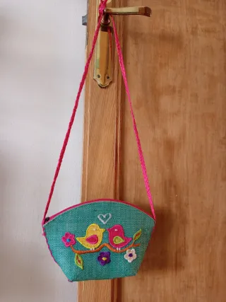 Bolso infantil de pájaros y flores