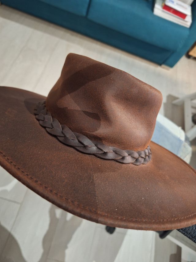 Sombrero Outback Piel Flexible Marrón