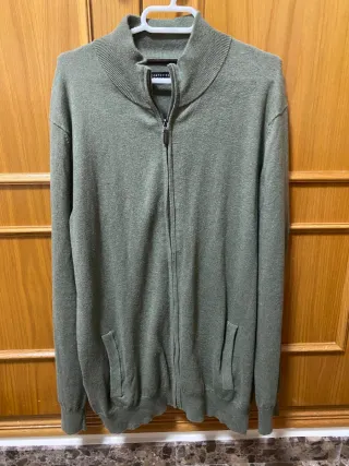 Chaqueta Cortefiel Verde Oliva Cremallera