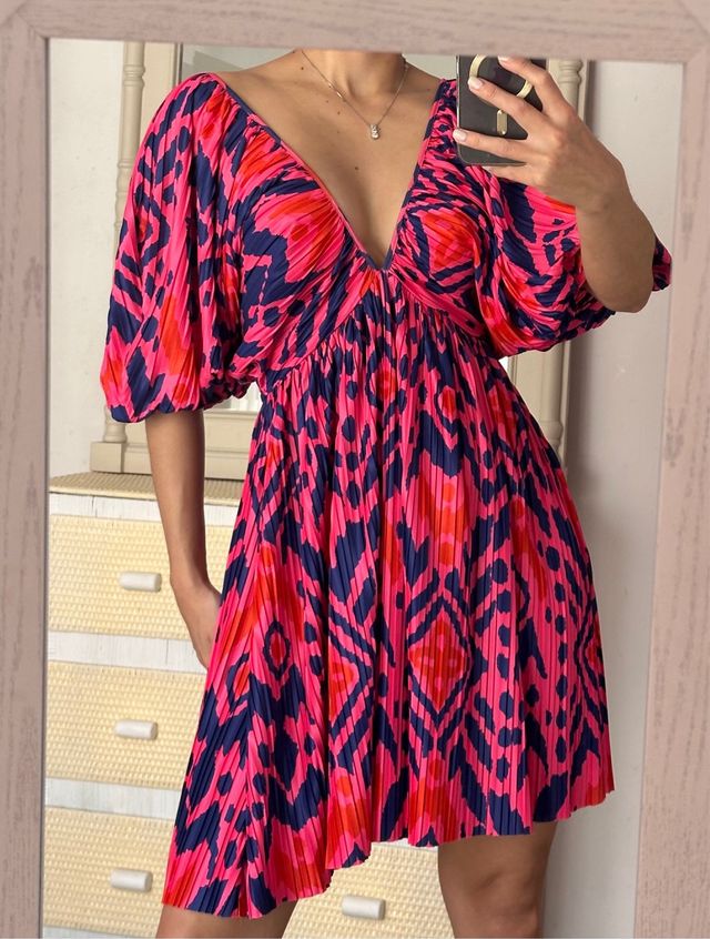 Vestido estampado corto