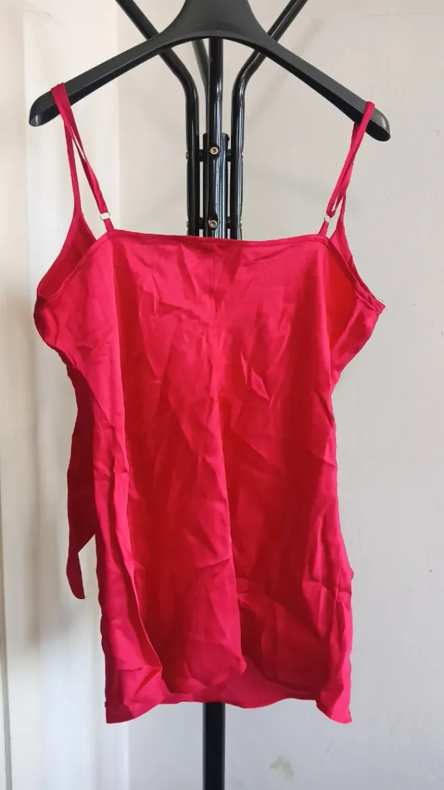 Canotta donna rosa con fiocco